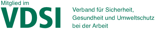 Wir sind im Mitglied im Verband für Sicherheit, Gesundheit und Umweltschutz bei der Arbeit.